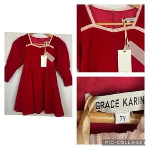 Grace Karin Velvet Dress Size 7y NWT